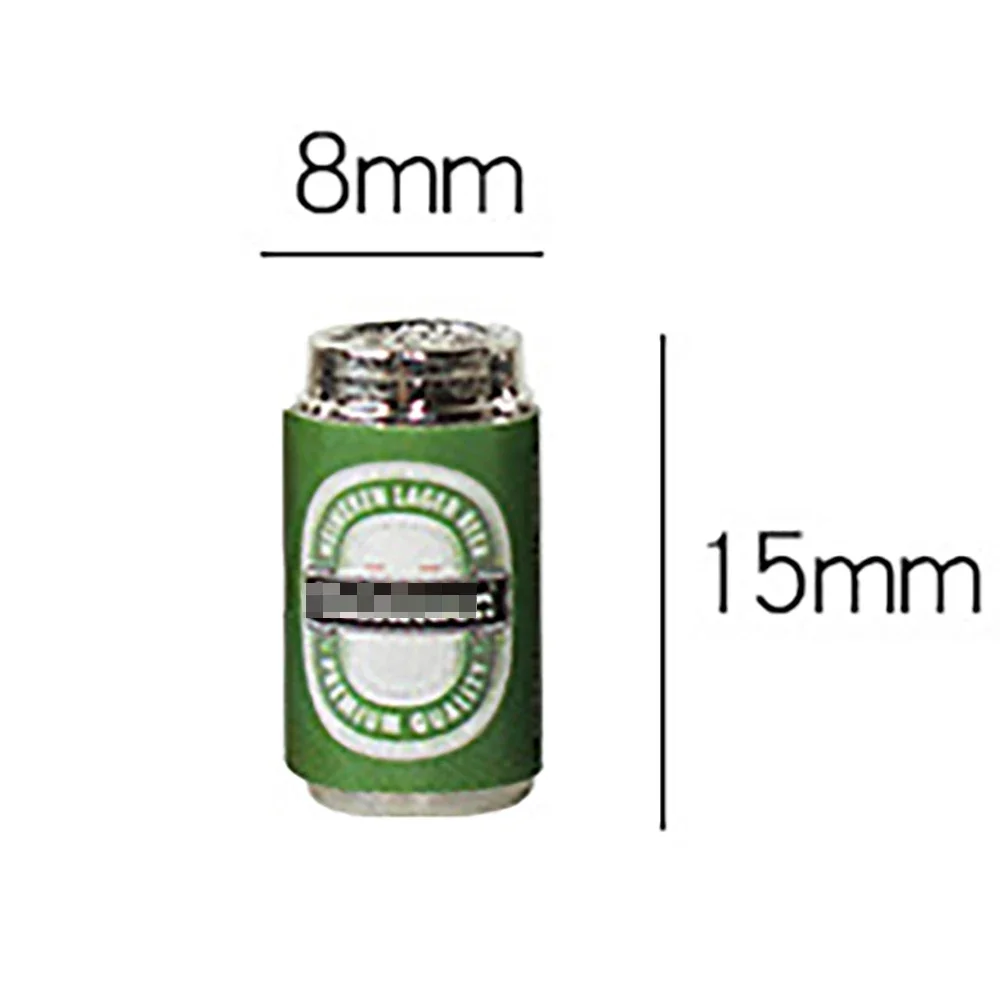 6Pcs 1/12 Doll House Miniature Alloy Canned Beer Simulation Drink Model Toys for Mini Decoration Dollhouse Accessories