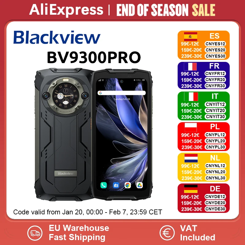 Blackview BV9300PRO Helio G99 Rugged Smartphone 24GB 256GB 6.7