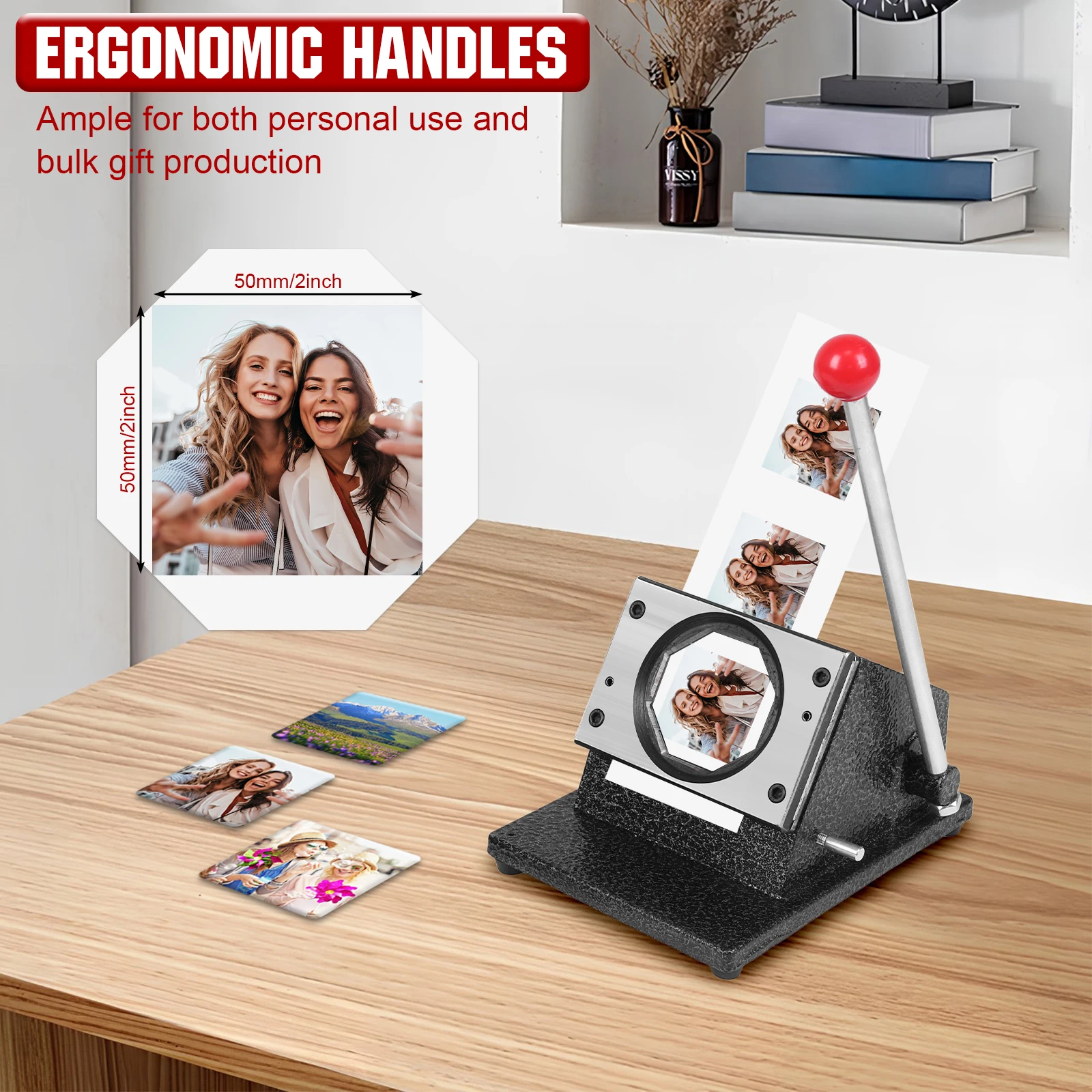 

50mm Square Fridge DIY Photo Magnet Making Machine W/ Paper Cutter&100 Set Materials DIY Fridge Magnets Machine for Gifts&Decor