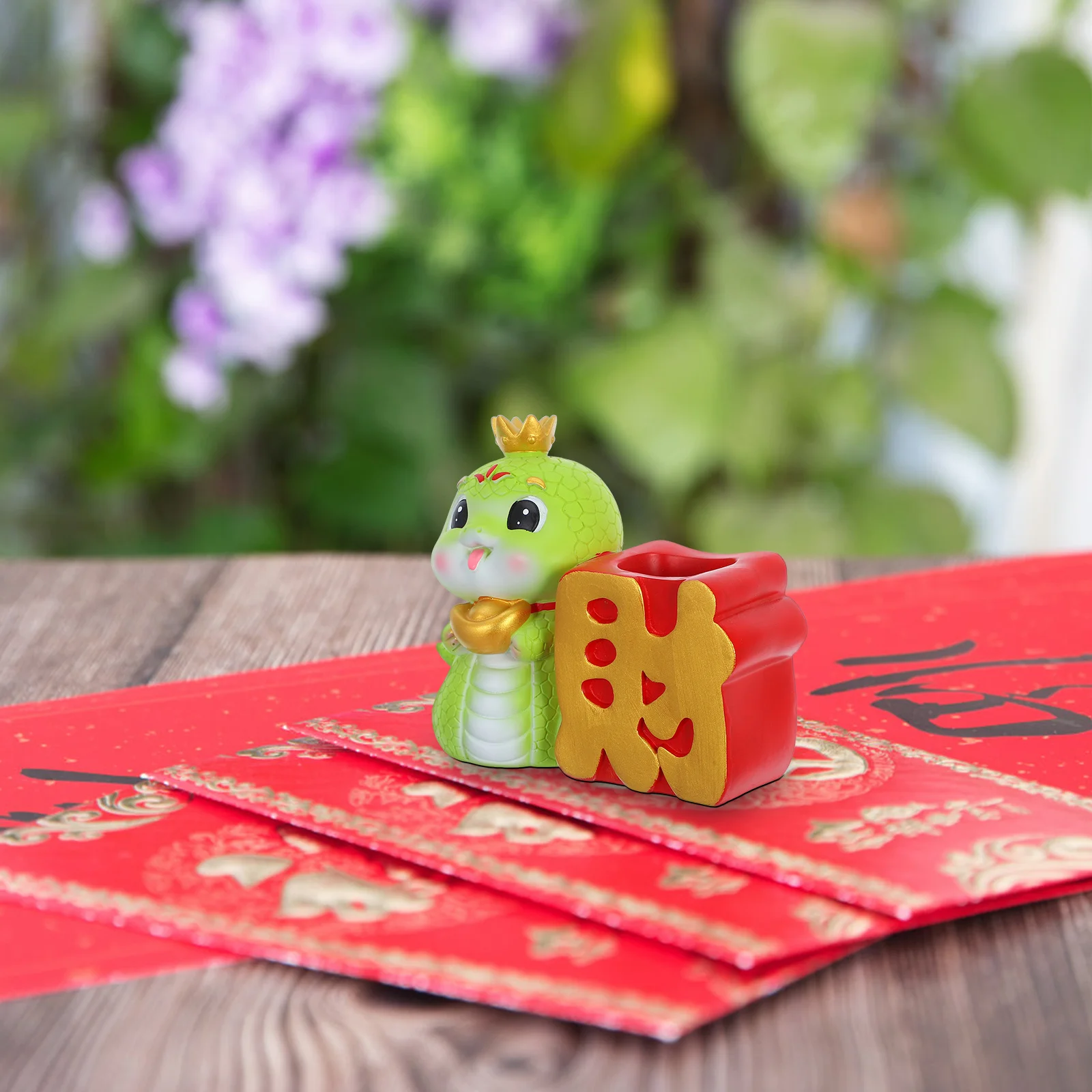 

Crown Snake Pencil Holder Resin Cartoon Desk Organizer For Office School Stationery Storage Flower Container