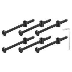 Uxcell 10/12/15/25pcs Crib Screws Bolts M6 Socket Bolts Barrel Nuts for Furniture Chairs Cots Hex Socket Head Screws with Wrench