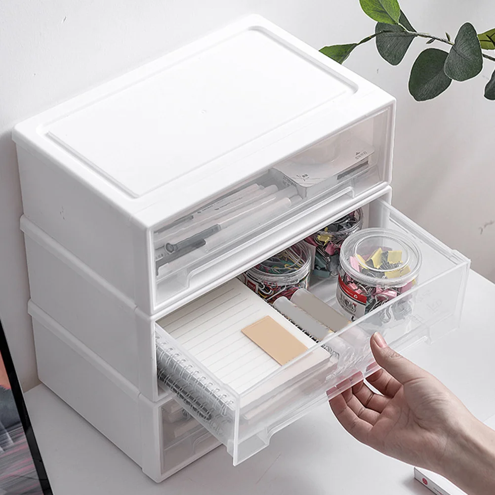 

Jewelry Box Desk Organizers for Home Desktop with Drawers Plastic Organization and Storage Cabinet Display Case