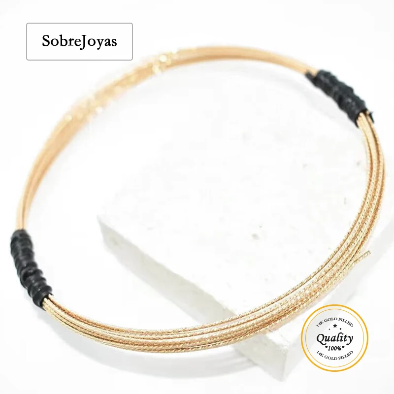 14K Gold Filled Sparkle Wire Half Hard Beading Metal Thread round for DIY Jewelry Findings Bulk Wholesale - One Meter