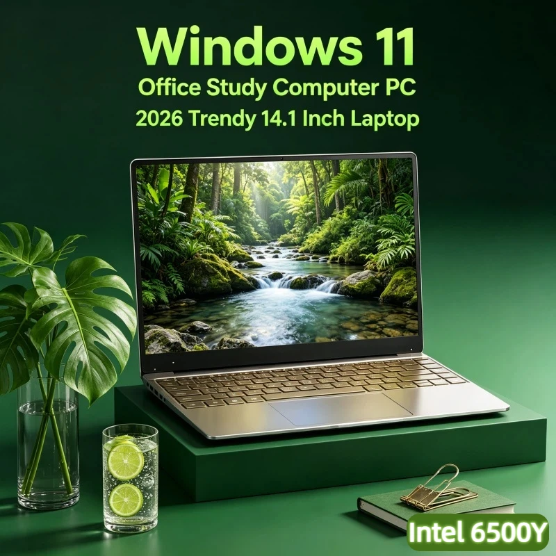

Classy 14.1" Slim Laptop Intel 6500Y 120Hz Ultra-clear FHD IPS Display 5000mAh 32GB/2TB SSD Backlit Keyboard