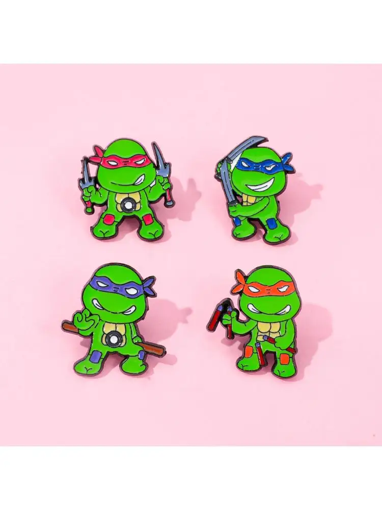 Ensemble de broches tortues mutantes pour adolescents, Ninja Leonardo Michelangelo, en alliage d'émail, cadeau d'arts martiaux pour les Fans, Turtle Power