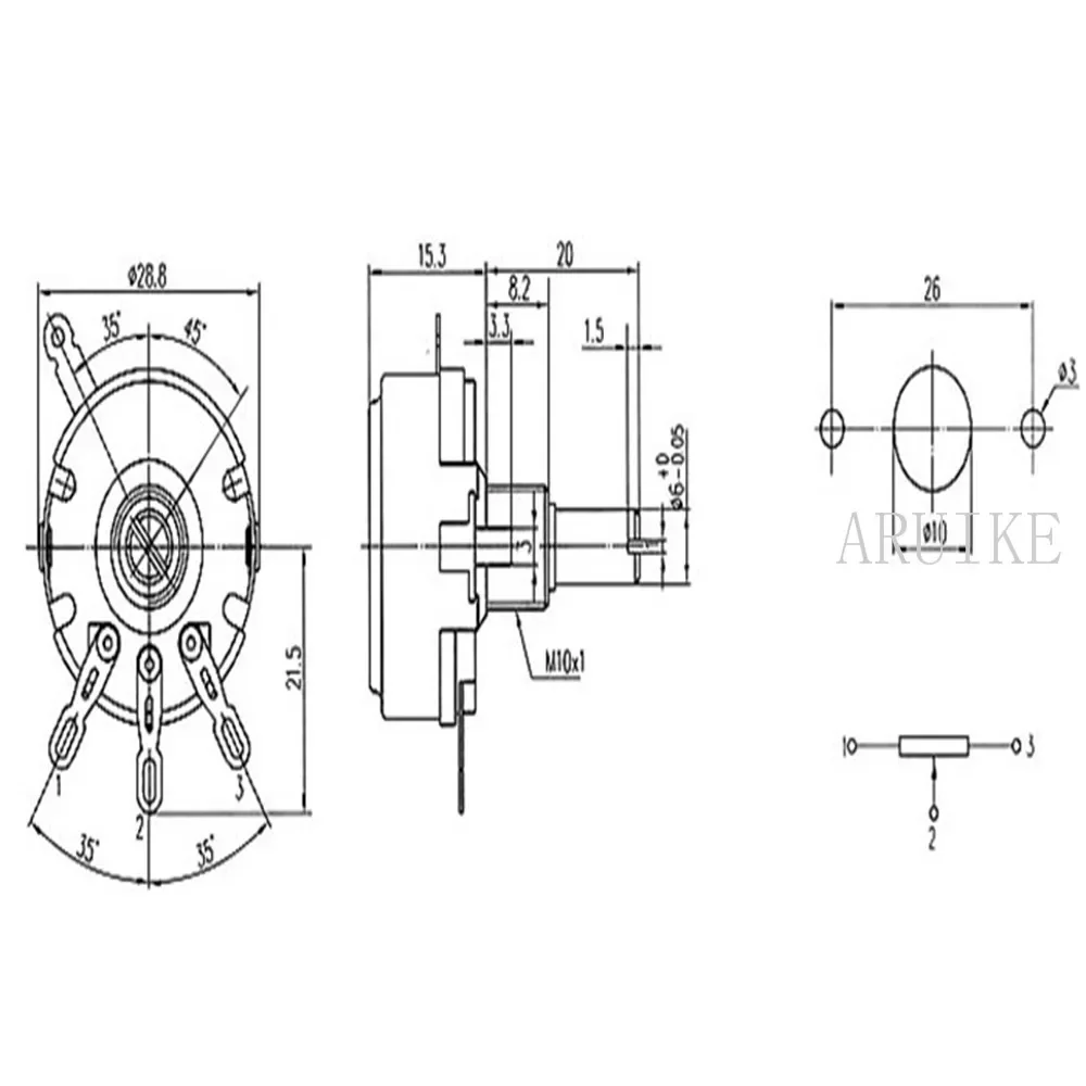 1 Ps WTH118-1A 2W 470K Ohm Rotary Taper Potentiometer with Knob 2 Watts for Resistance Input Solid State Relay SSR