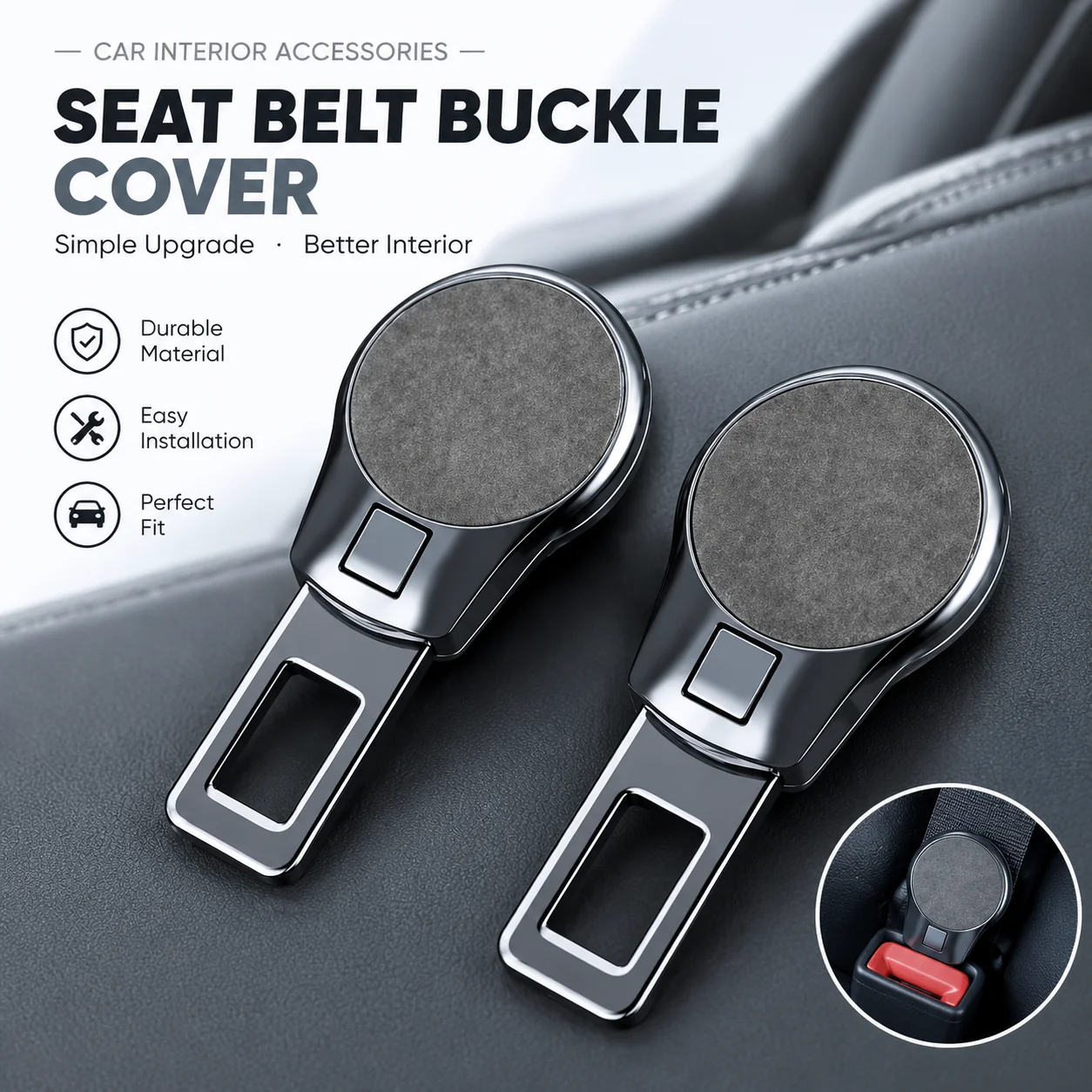 1/2x Car Seat Belt Clip Extender Safety Seatbelt Lock Buckle Plug Insert Socket Extender Safety Buckle Car Interior Accessories
