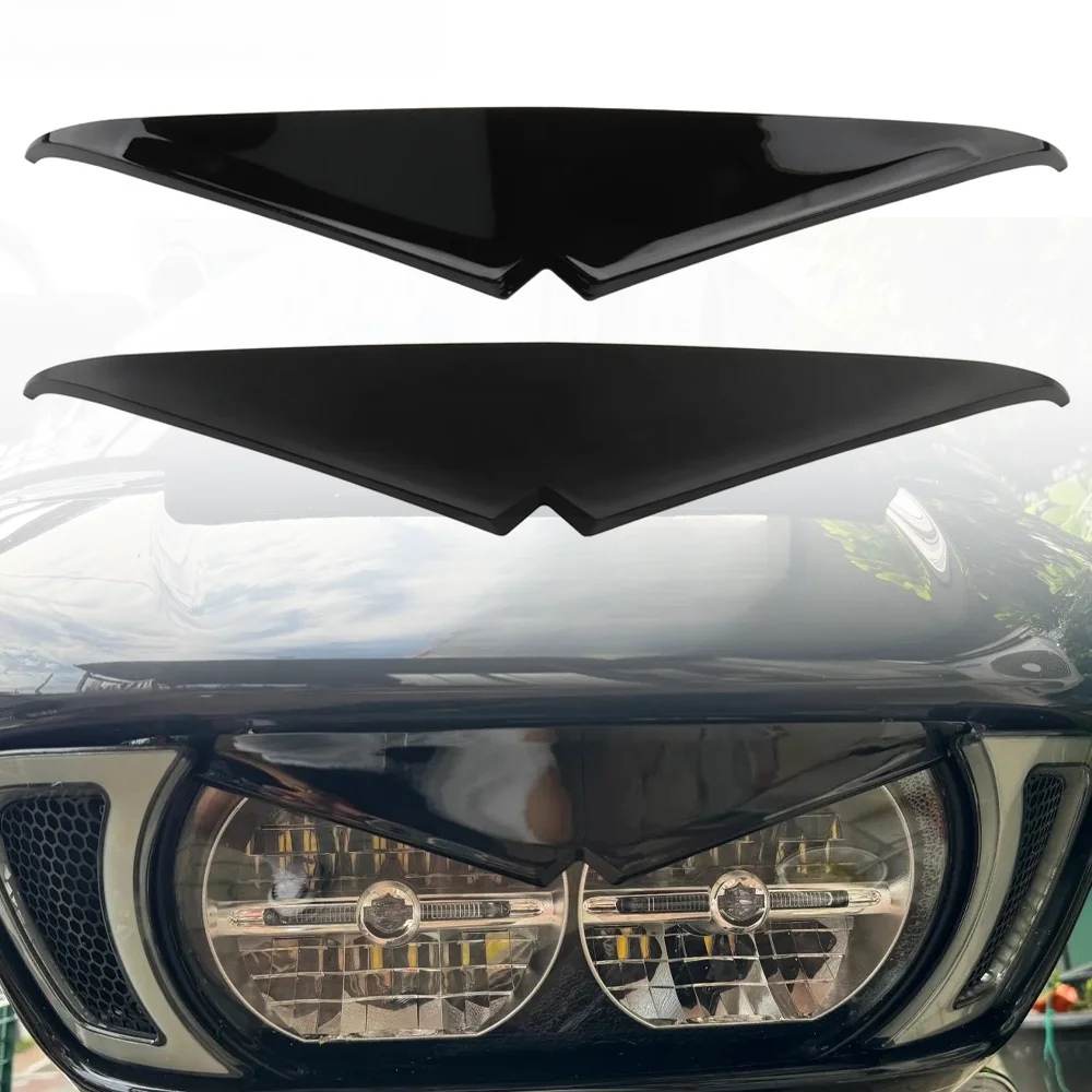 

Motorcycle Headlight Trim Headlamp Eyebrow Eyelid Upper Tip Cover Visor Accent for Harley Road Glide Special CVO FLTRX 2015-2023