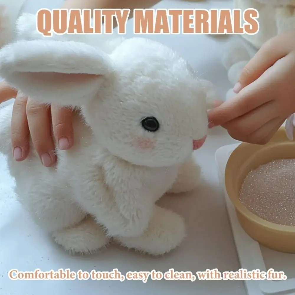 Adorable con sonidos y movimientos, conejo eléctrico de peluche de Pascua, muñeco de peluche realista, mi conejito realista, juguete interactivo