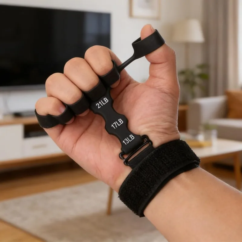Silicone Finger Trainer – 5 Finger Hand Grip Strength Recovery, Wrist & Finger Flexion Extension Rehab Tool