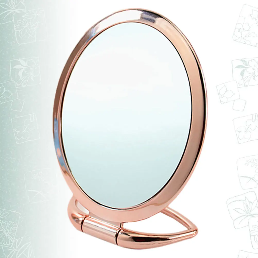 

1Pcs 3x Magnifying Round Makeup Mirror Rose Gold Lightweight Portable Desktop Mirror Stylish Dresser Table Accessory