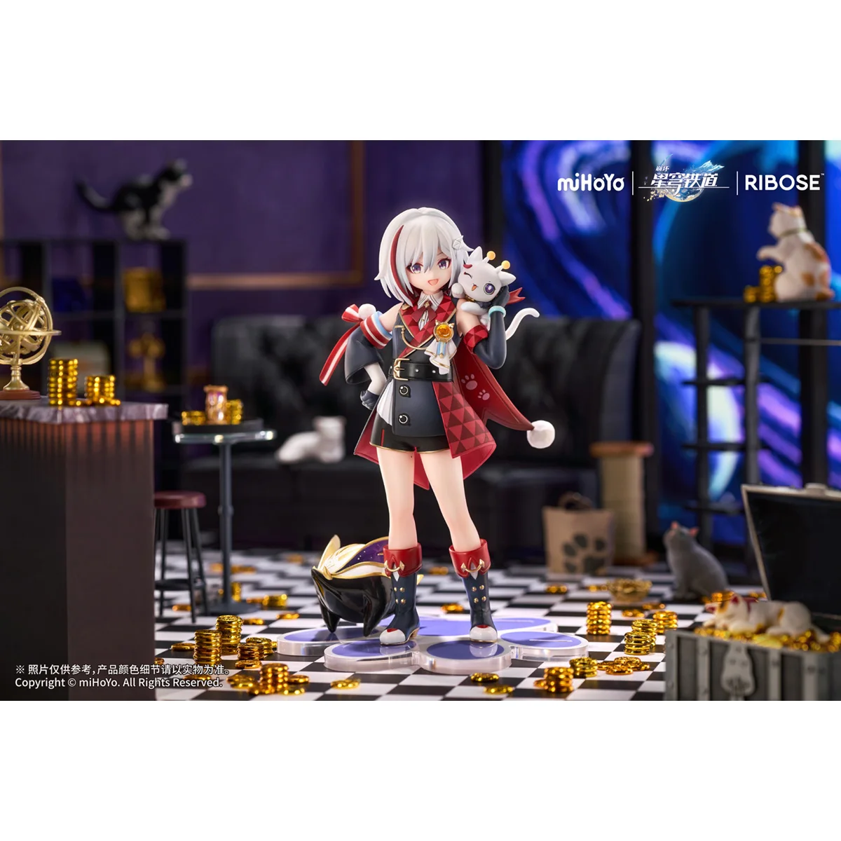 RIBOSE Rise Up + Honkai: Star Rail: Topaz & Numby Little Cat شخصيات كرتونية قابلة للجمع لعبة مجسمة حلية بيشوجو الأصلية #4