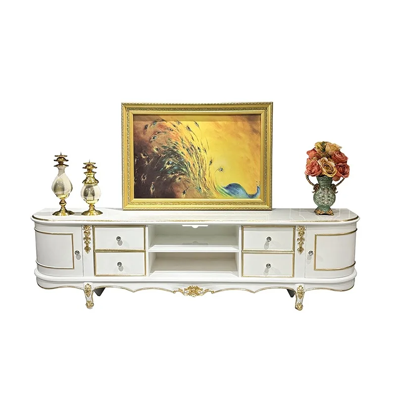 

Французский шкаф для телевизора из цельного дерева, европейская придворная гостиная с выгравировкой и выдвижными ящиками, шкаф для телевизора, шкаф-витрина