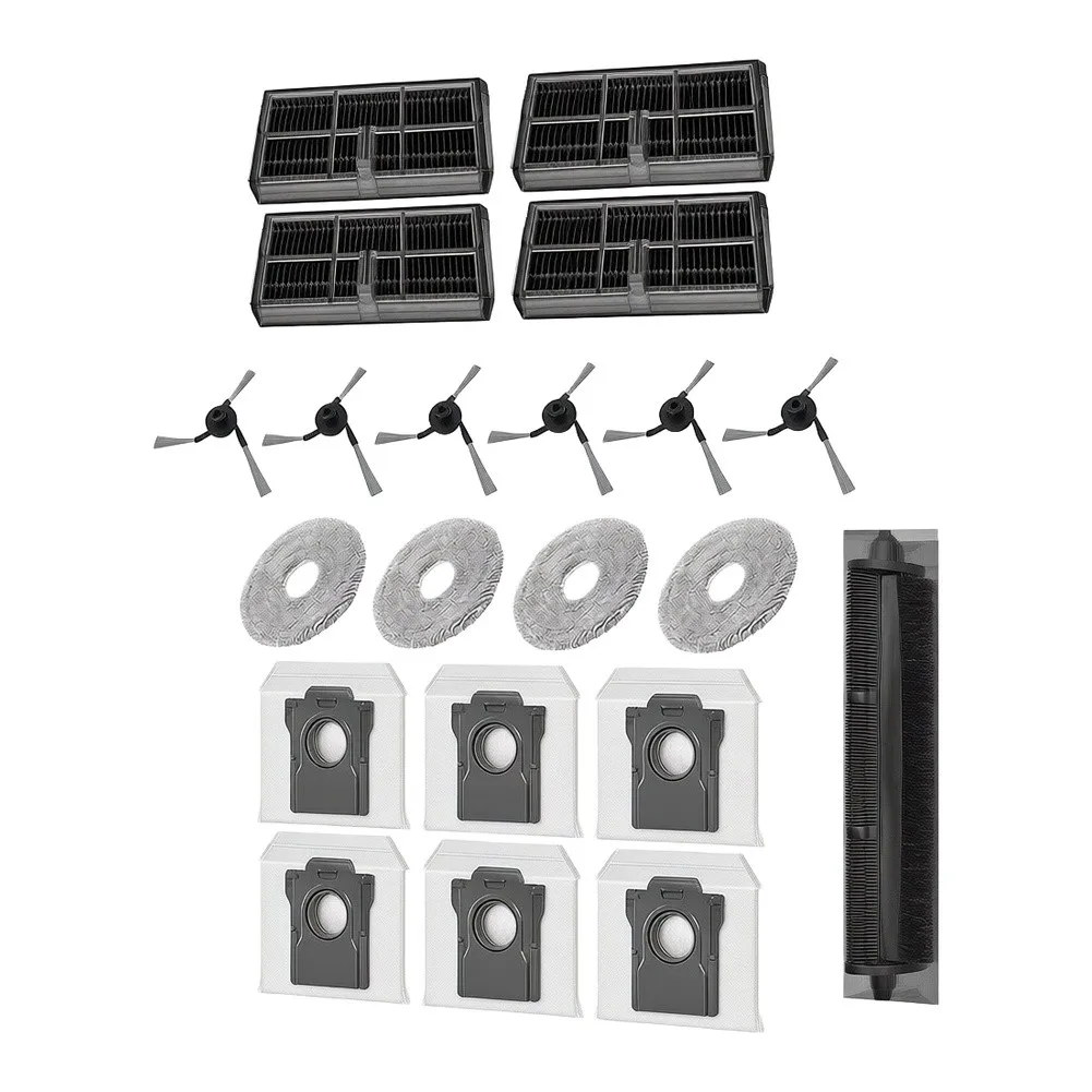 21Pcs Replacement Kit For MOVA For P50 Pro For Ultra For P50 PU Robot Vacuum With for tricut Brush Dust Bags Mop Pads Side