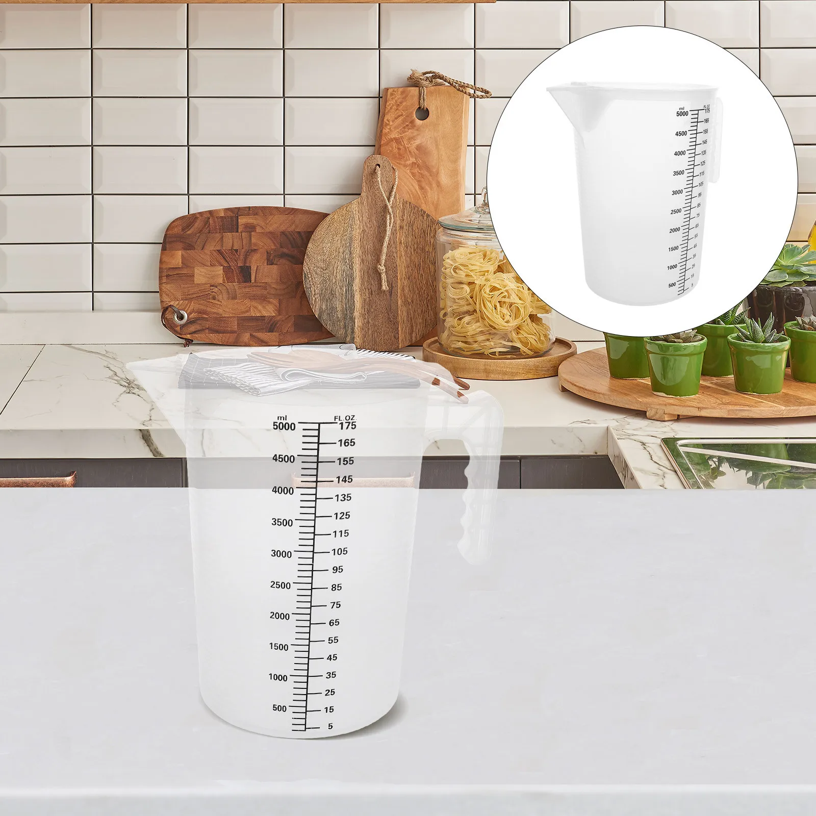 

5L Measuring Cup Food Grade Transparent Large Capacity Accurate Scale Commercial Kitchen Gadget Plastic Graduated Cylinder