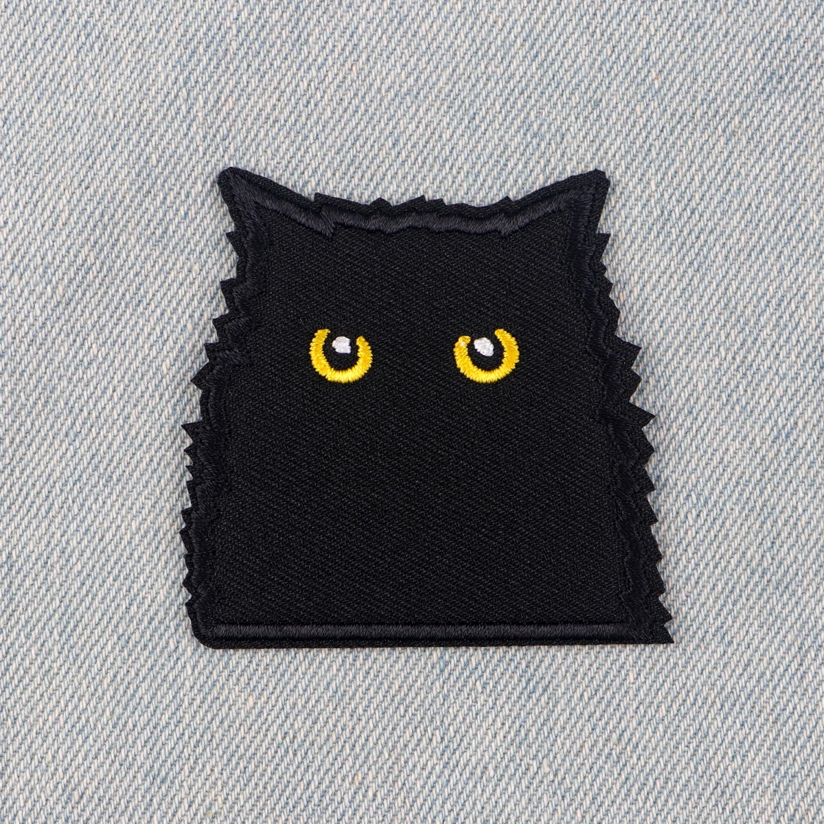 Remendos bordados de gato preto para estudantes crianças roupas diy crachá adesivo kawaii desenhos animados remendos em roupas adesivos apliques