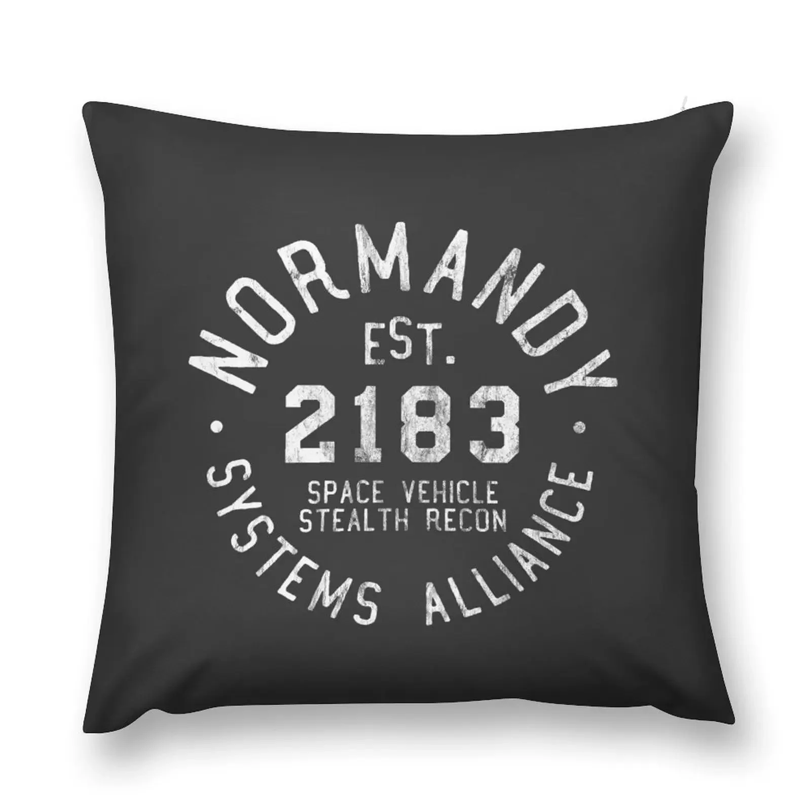 SSV Normandy Athletic Shirt Mass Effect Athletic Style White Print Throw Pillow Ornamental Pillow pillow