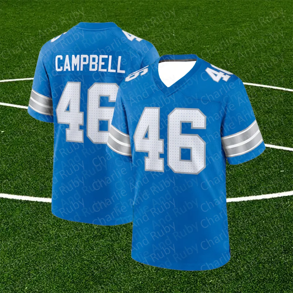 Jersey No.31/46/68 Kerby Joseph Jack Campbell Taylor Decker Detroit Lions Legend Jersey Blue Trend Fashion Clothing Tops