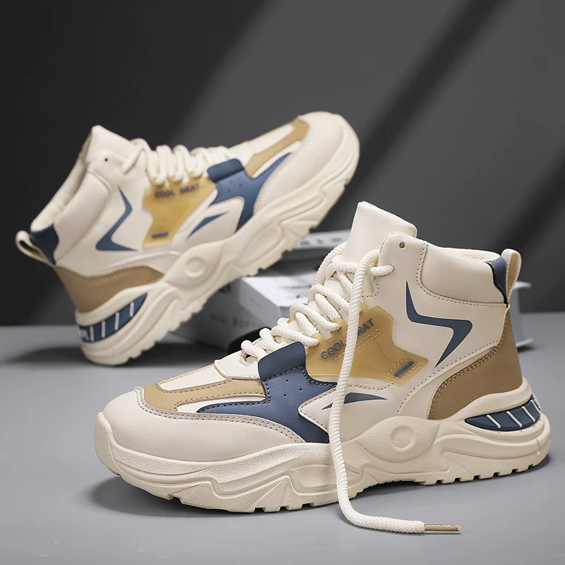 

Men's Shoes Unisex Boots Casual High Top Sneakers Retro Cushioned Ankle Support Non-Slip Rubber Sole Breathable Canvas Leather