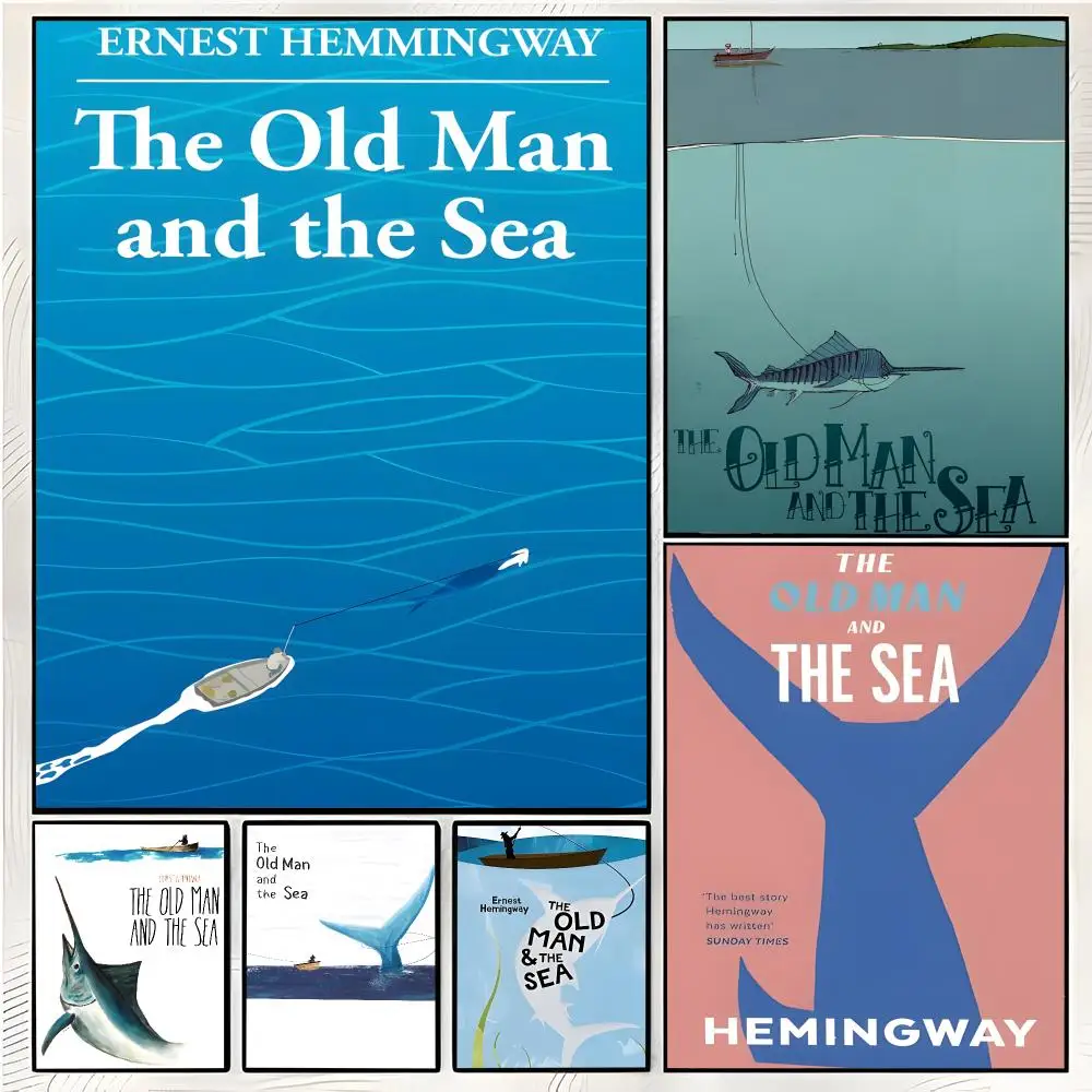 The Old Man And The Sea Adventure Literary Painting Calligraphy Wall Art Mural Living Room Canvas Decor Gifts