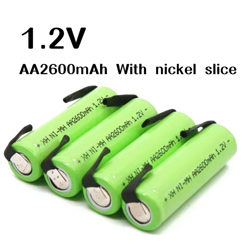 Rechargeable Battery 1.2V AA 2600mah NI-MH,AAbattery with Nickel Slice Suitable for Philips Electric Shavers and Other Batteries