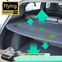 For Mercedes-Benz GLA X156 MK1 1th 1Gen 2014~2020 2015 Car Trunk Cargo Cover Rear Luggage Organizer Curtain Retractable Shield