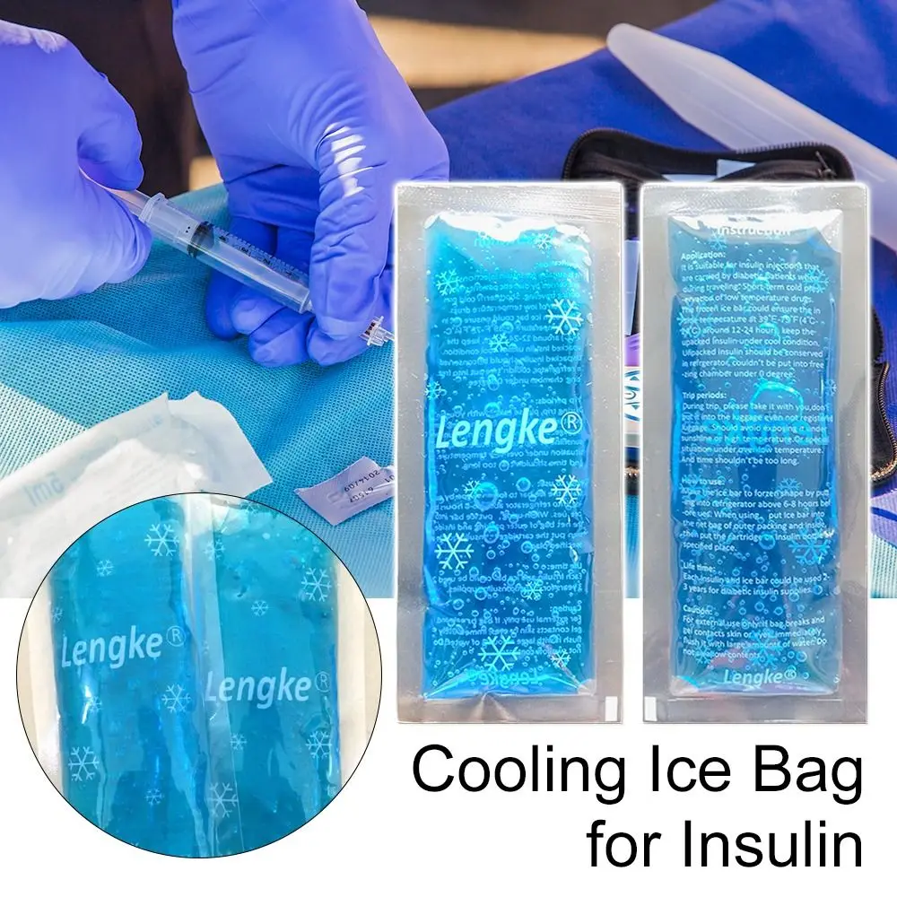 1Pcs 50g Diabetic Insulin Cooling Bag Cold Gel Ice Pack Protector Pill Refrigerated Ice Pack Cooler Insulation Organizer Case