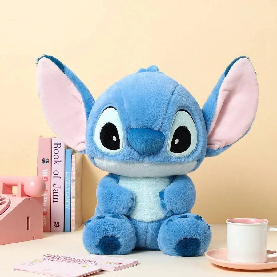 Miniso Disney Stitch Plush Doll Cute Stitch Sitting Stuffed Toy Soft Fluffy Figure Home Decor Birthday Gift For Kids