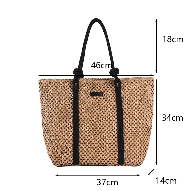 Elegante Damen Stroh gewebte Handtasche Frauen Urlaub Strandtasche Casual Shopper Tote Top-Griff Taschen Mode Unterarm Umhängetaschen – Detail 19