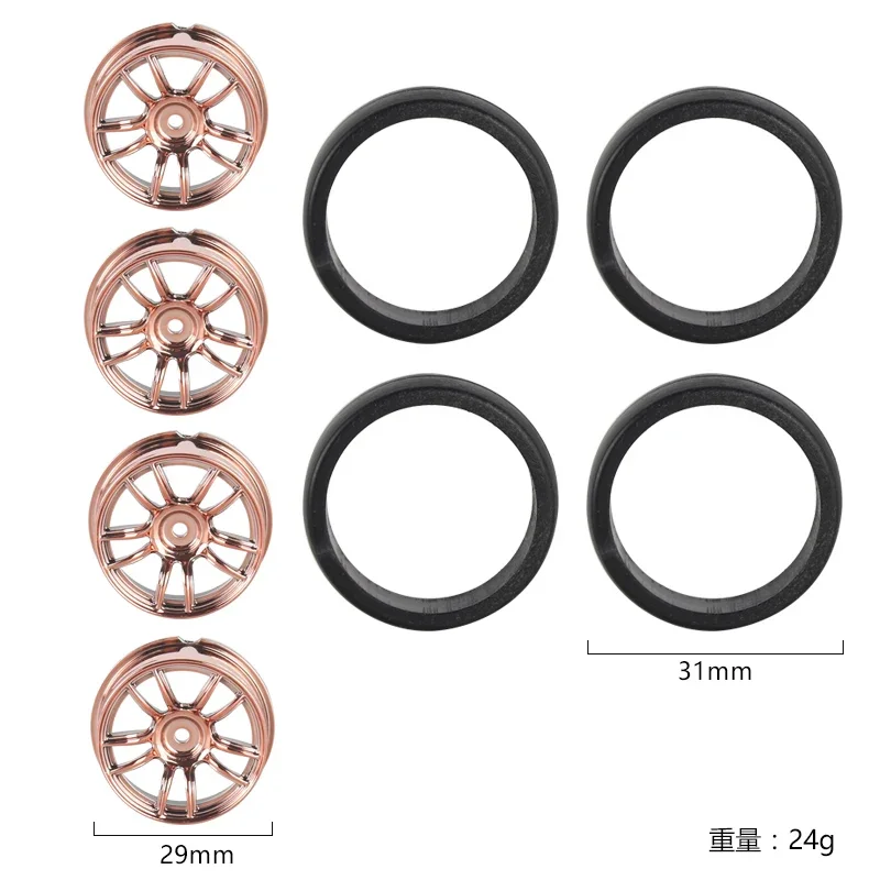 1:18 LDRC AE86 A86 LD1801 LD1802 LD1803 LD1804 A01 A02 4 stuks 31mm RC Harde Drift wiel Harde Band 1/18 RC Auto Upgrade Onderdelen