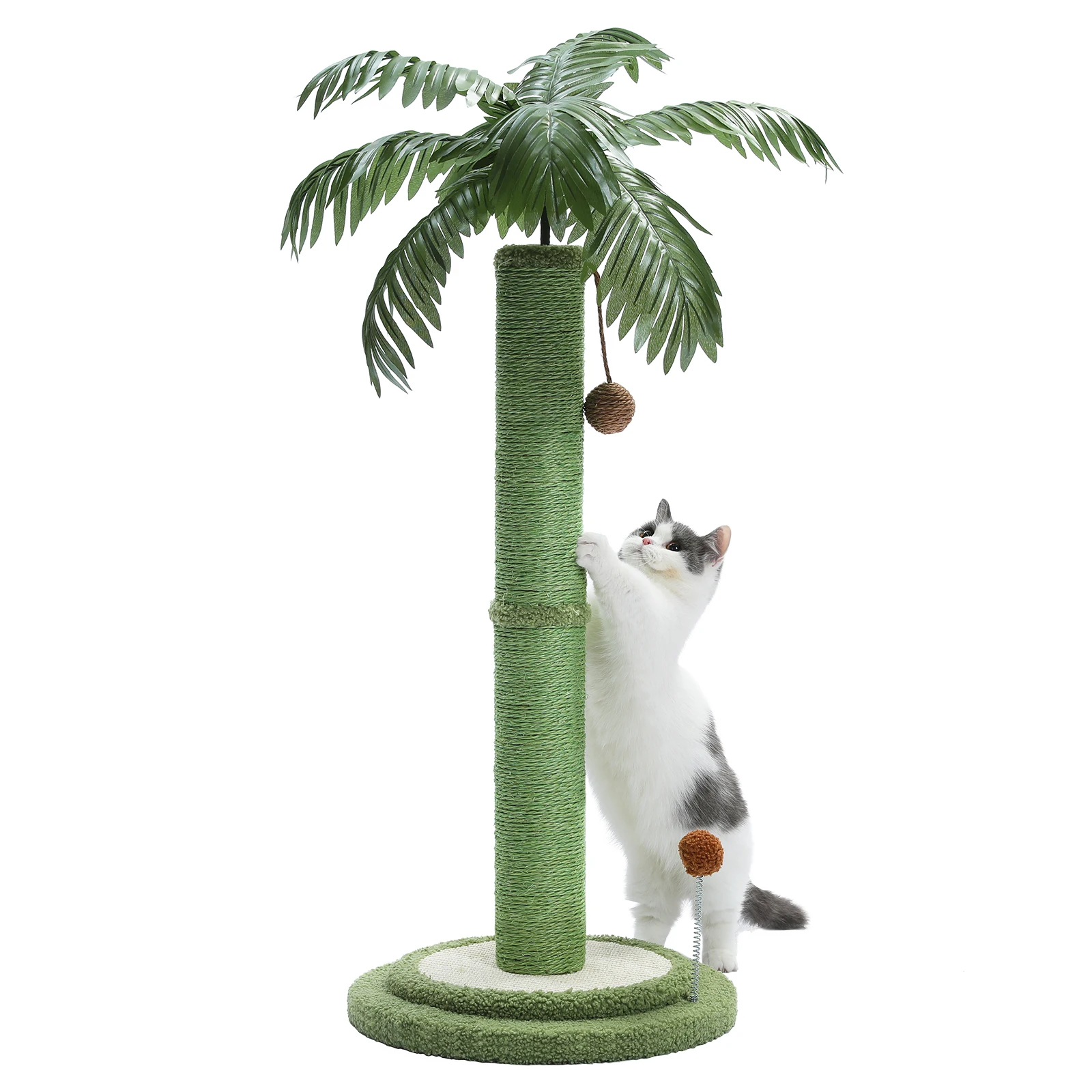 Imagem -06 - Gato Arranhando Post com Bolas Interativas Sisal Coberto Gatinho Scratch Posts Indoor Cats Scratcher Gatos Grandes