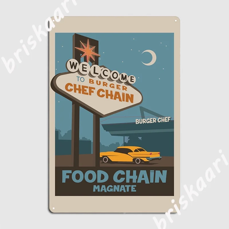 Food Chain Magnate Board Game Metal Plaque Poster Cinema Kitchen Create Kitchen Plaques Tin Sign Posters