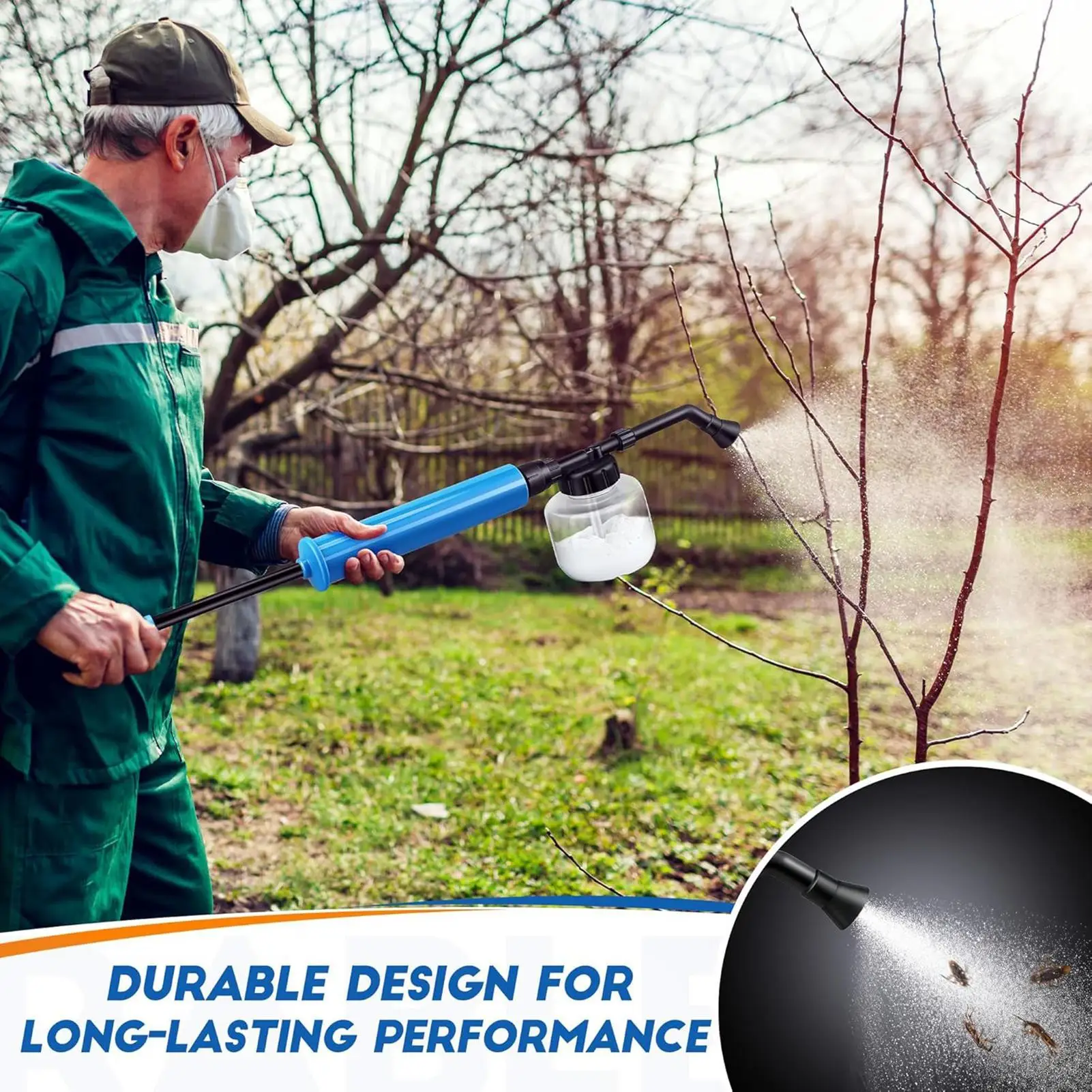 Garden Agricultural Powder Sprayer,Lightweight Ergonomic Applicator,Multifunctional Duster For Fruit Tree Pollinator And Garden