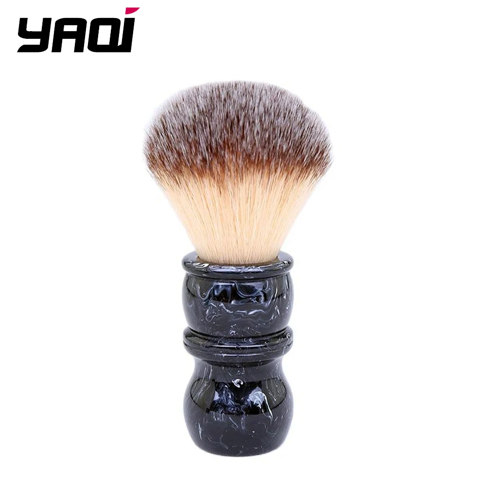 Yaqi 24mm escova de barbear masculina alça de resina náilon para homens folga barba barbeiro profissional rosto limpeza escova de barbear ferramenta