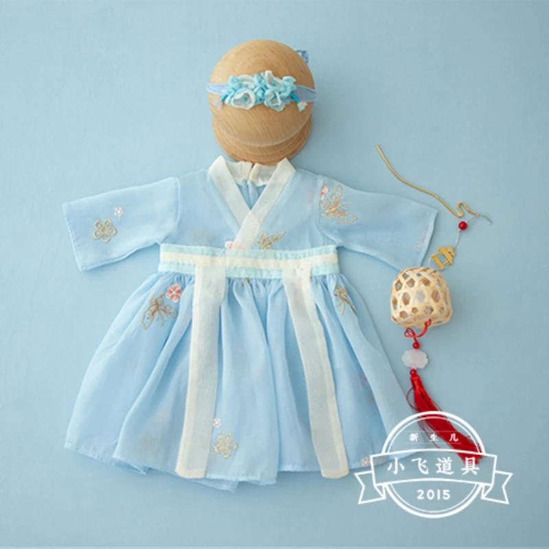 Hanfu Tang Kostüm ethnischen Stil Baby Kinder Baby chinesischen Stil Studio Fotoset Xiao Fei Neugeborene Fotografie Requisite 아기 코스프레