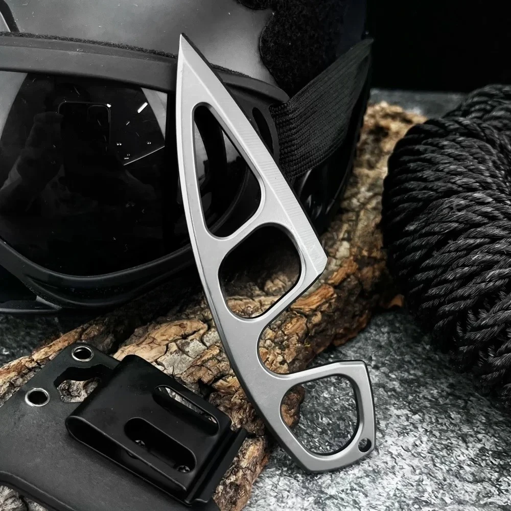 Multifunctional high-hardness mini stainless steel fixed knife 440C double-edge folding portable folding knife outdoor tool view 5