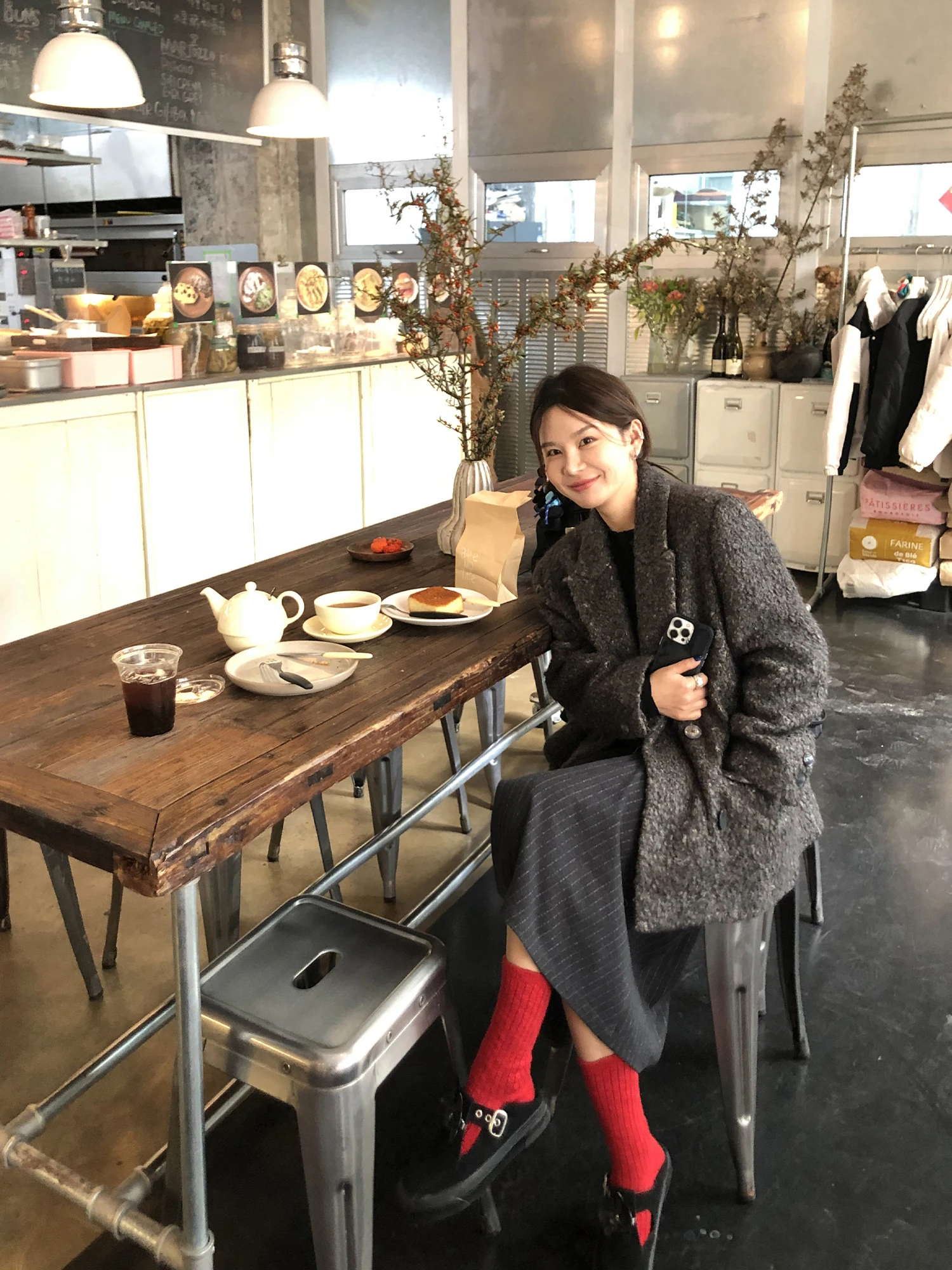 

WXLSTUDIO Luxury Stereo Double-breasted Woolen Suit Jaet for Women Casual Sle Pure Color Faionable Youth Outerwear