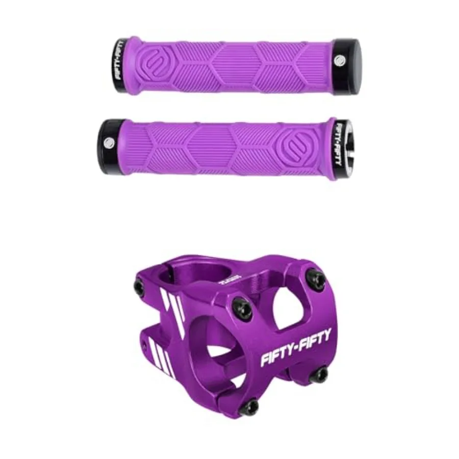 

Double Lock-On Mountain Bike Grips Bicycle Handlebar Locking Grips Non-Slip MTB Handle Mountain Bike Stem Aluminum Alloy Short