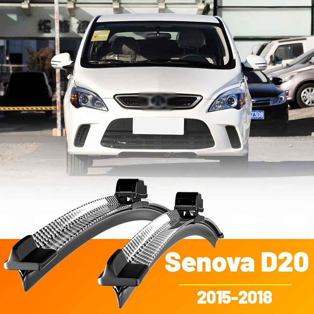 2 uds limpiaparabrisas delantero limpiaparabrisas de fibra de carbono para BAIC Senova D20 2015-2018 2016 2017