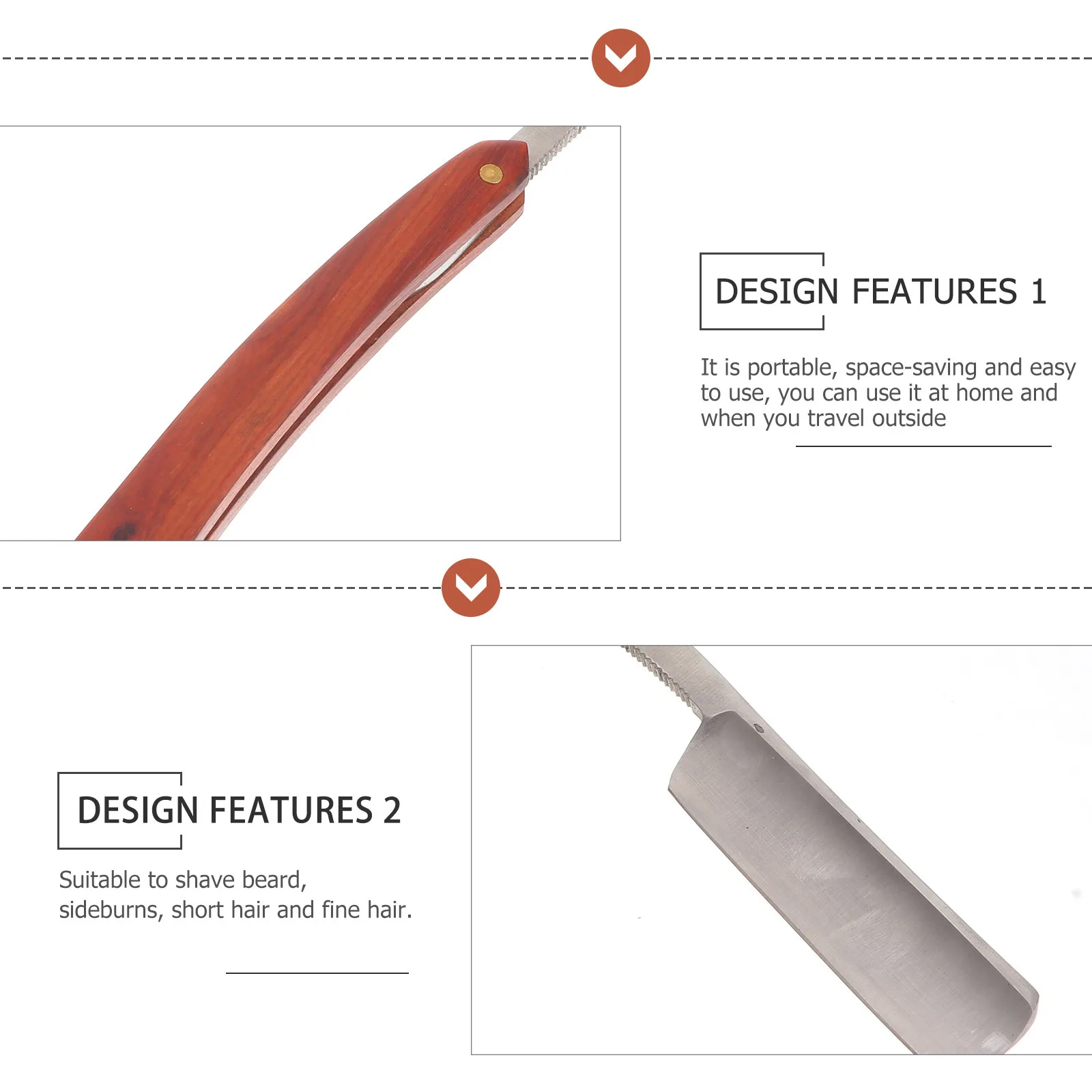 

Прямая парикмахерская бритва с деревянной ручкой, ручной инструмент для бритья бороды, портативный складной дизайн для путешествий и парикмахерской, нержавеющая сталь