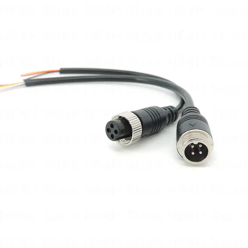 M12 4Pin core Aviation Signal connector extension Cable Male Female Plug GX12 for Car Camera/ DVR Video CCTV Monitor wire b