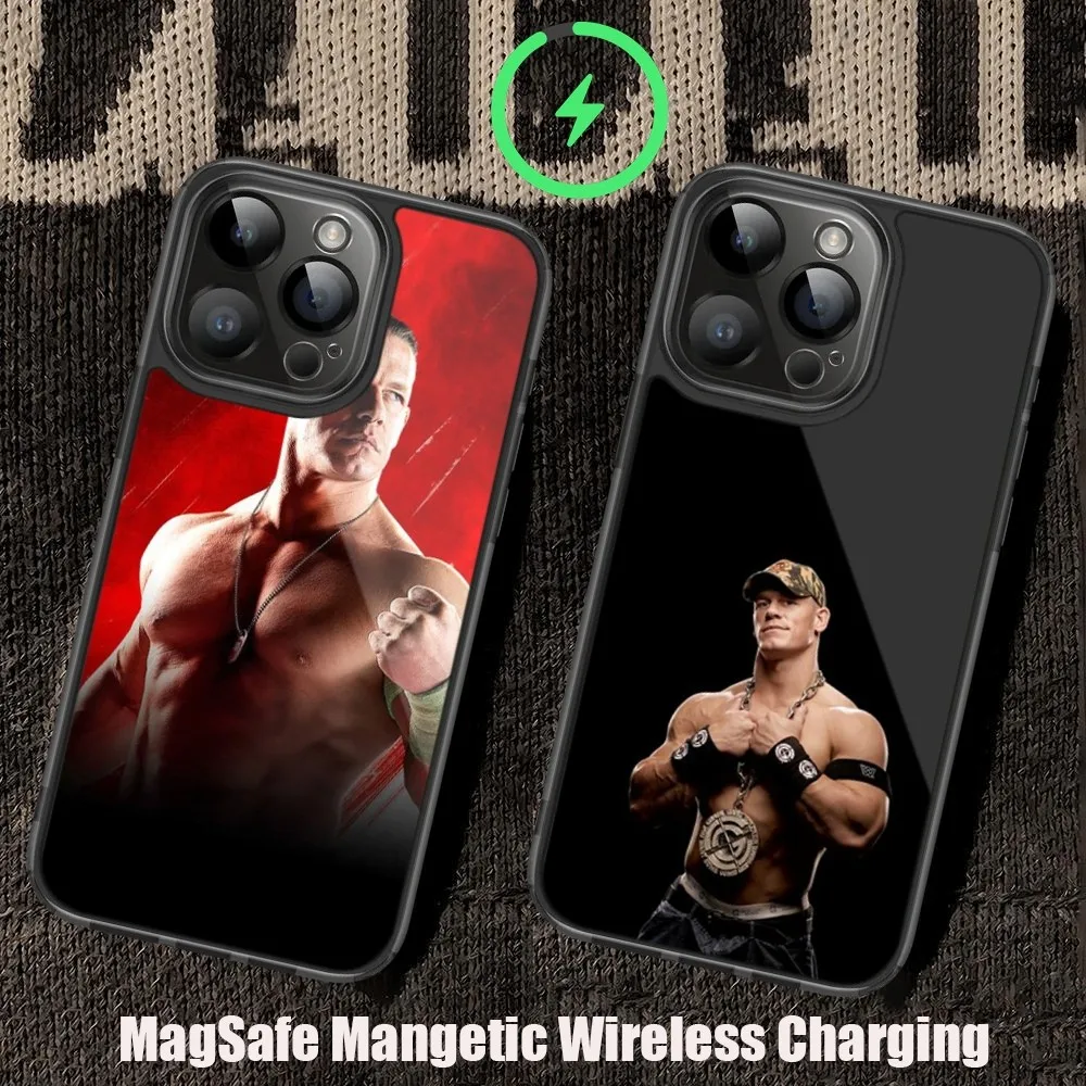 Wrestling Star J-John C-Cena Phone Case For iPhone 11 12 13 14 15 Pro Max Plus Mini Magsafe Magnetic Wireless Charging Shell