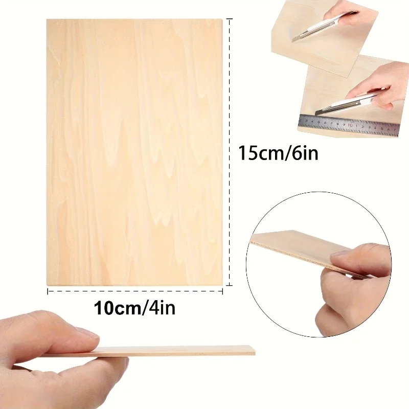 

2026 Latest Models Basswood Wood Sheets Unfinished Thin Plywood Board Natural Timber DIY Drawing Painting Craft Pieces