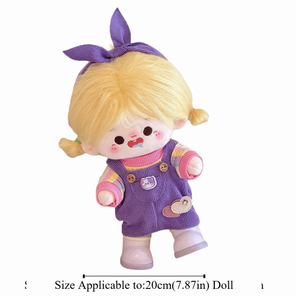 20CM Wielokolorowe Ubranka z Motywem Kreskówkowym, Materiał Bawełniany, Akcesoria, Mini Rozmiar, Teksturowana Czapka, Mini Ubranka