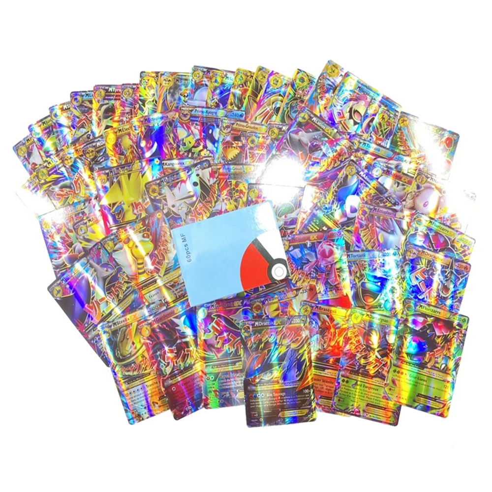 Tarjetas de juego de batalla de Pokémon, versión francesa GX EX MEGA VMAX, figuras de dibujos animados de Anime, juguetes de tarjetas para regalos