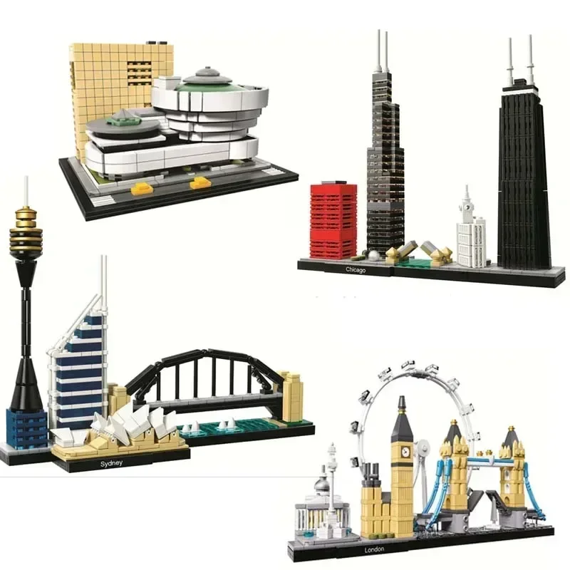 10678 Architecture Building Set London 21034 Big Ben Tower Bridge Model Building Block Bricks Compatible Toys Lepinlys