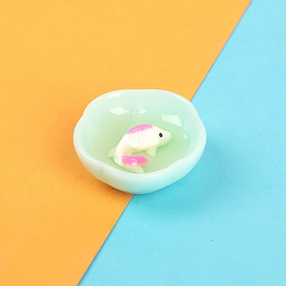 

16 Pcs Simulated Fish Tank Decor Small Bowl House Bowls and Accessories Phone Case Miniature Decoration Resin Craft