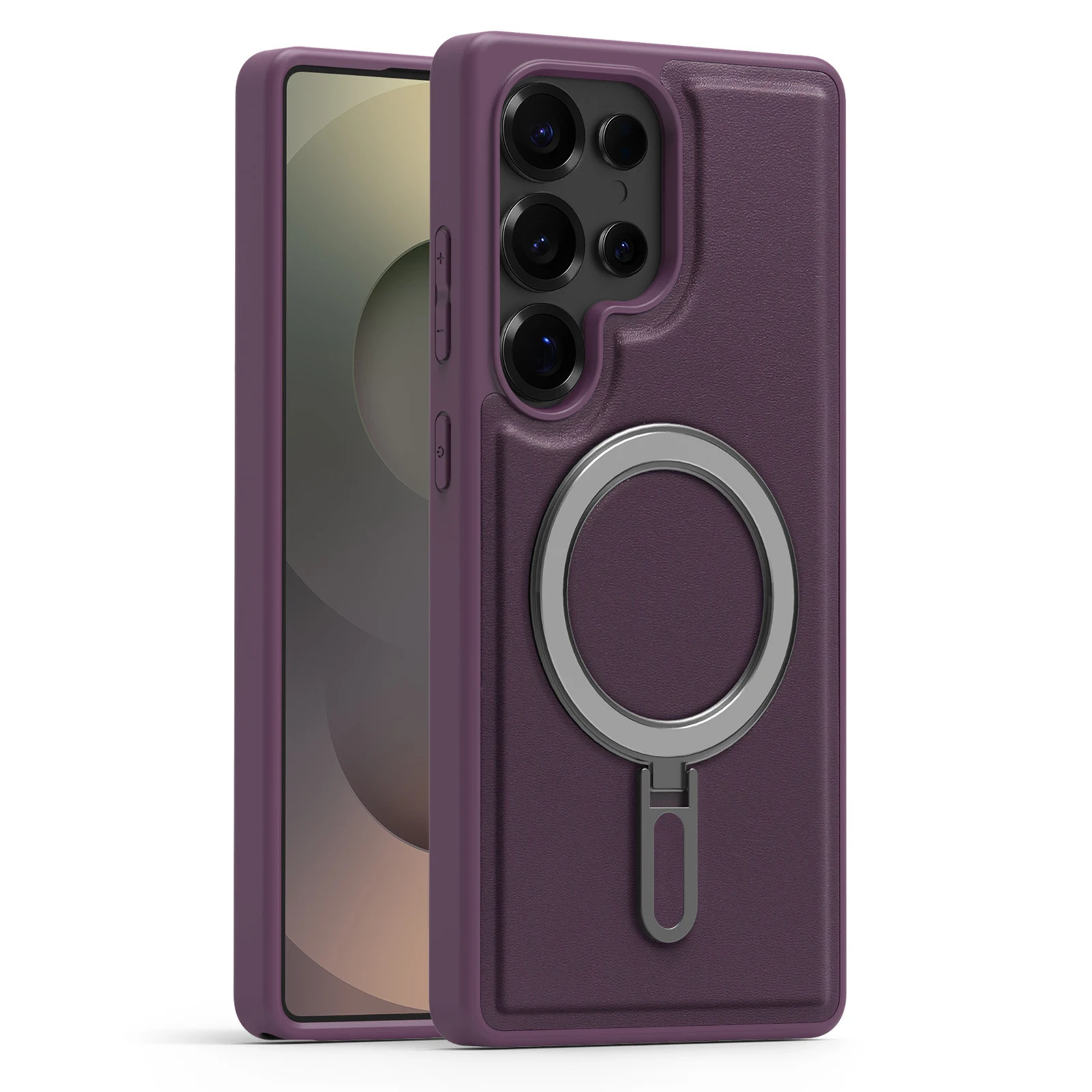

Magnetic Case for Samsung Galaxy S25 Ultra/S25 Plus/S25 - Built-in Ring Stand | Slim Shockproof Hard Shell with Lens Protection
