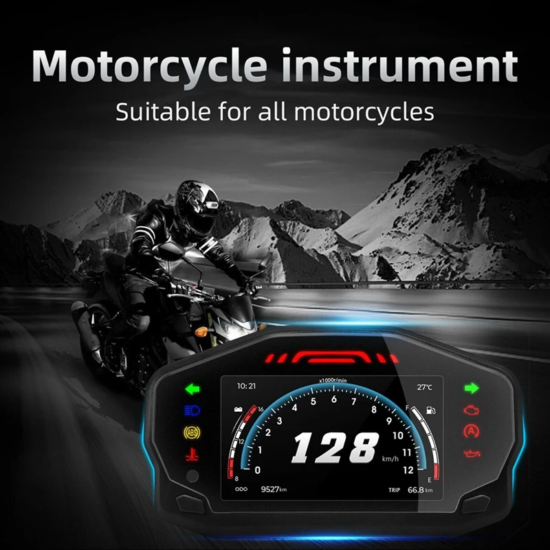 Motorcycle LED Speedometer ABS Speedometer LCD Digital Odometer Fuel Gauge For 1/2/4 Cylinder