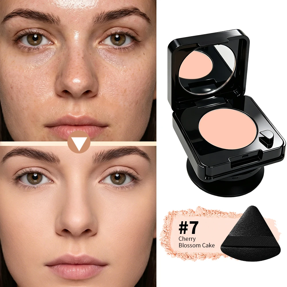 3 In 1 Setting Pressed Powder Phone Grip With Mirror Makeup Powder Brightening Long Lasting Control oil Matte  Easy Makeup
